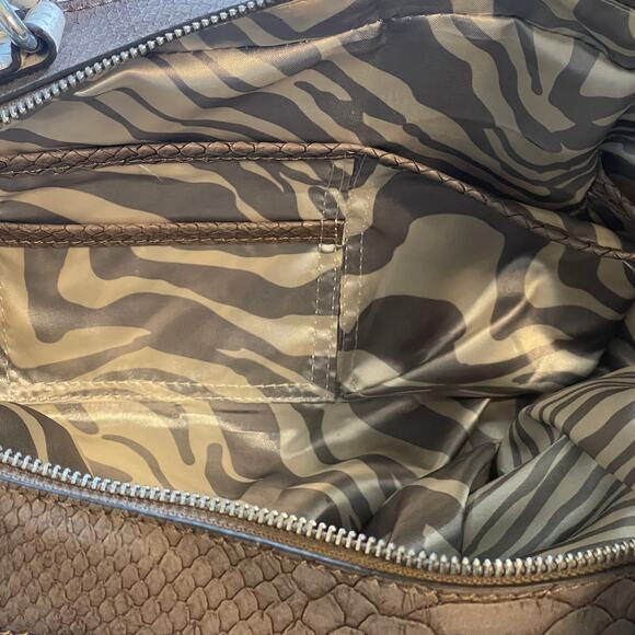 Guess Colorblock  Satchel Bag White Pink Gray Faux Snakeskin Y2K Purse Handbag - Picture 8 of 14